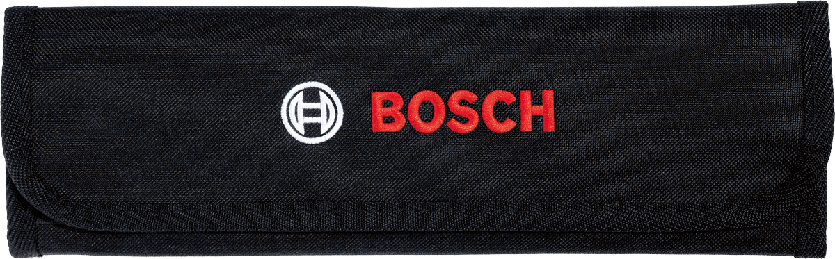 Σετ κλειδιών Bosch σε κλειστή μαύρη καμβά.